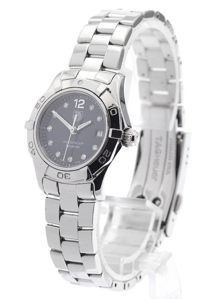 Tag Heuer Aquaracer Waf141c 10p Diamond Black Dial Quartz Ladies Watch941312